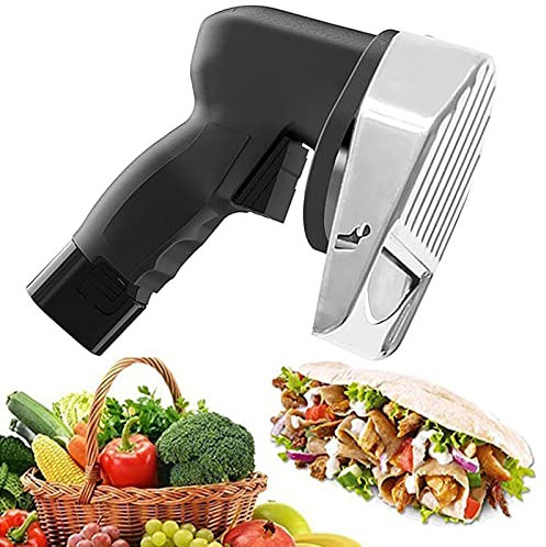 Máquina, Cuchillo de Kebab Eléctrico Cortador de Kebab de Acero Inoxidable Cuchillo de Barbacoa Profesional Cortador de Kebab Doner Espesor Ajustable Corte Rápido, para Restaurantes, Cafeterías, Hoga