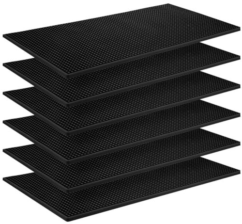 SAROAD Lot de 6 tapis de bar épais pour comptoir, cocktail, barman, restaurant, salon de coiffure
