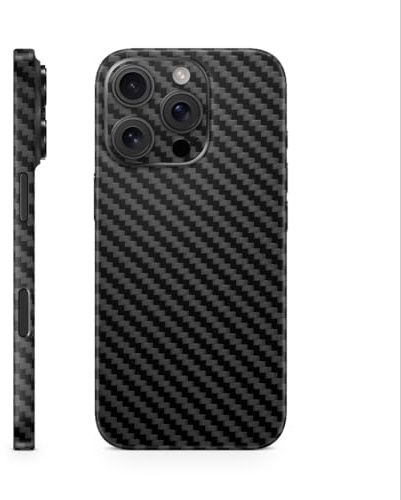 TF Skins Skins Compatible avec iPhone 16 Pro, film de protection d'écran complet à 360°, super fin et résistant (noir carbone)