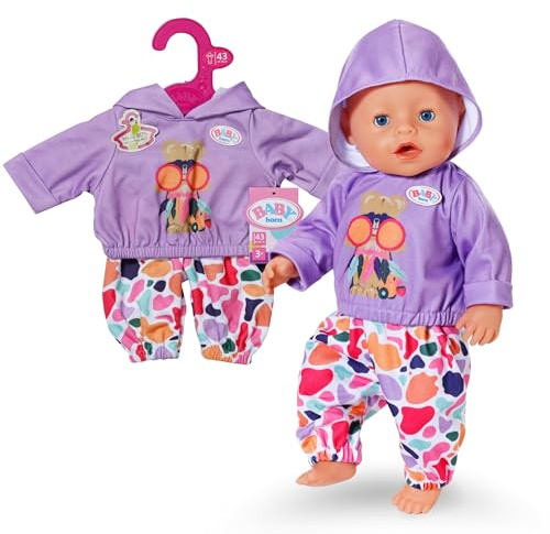 BABY born Ensemble Sweat à Capuche avec Pantalon et Haut - Accessoires de Haute qualité pour poupées - Vêtements adaptés aux poupées de 43 cm