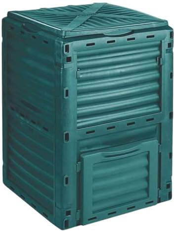 HomeVibe 300 Litre Outdoor Composter - Durable Garden Compost Bin for Eco-Friendly Waste Management - Ideal for Recycling Food, Grass, and Garden Waste