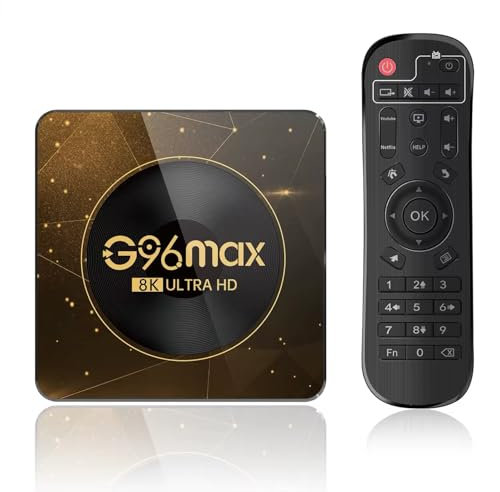 G96 MAX Android 13.0 TV Box | 8K Ultra HD Streaming | Wi-Fi 6 & Bluetooth 5.0 | 4GB RAM + 32GB Storage | RK3528 Quad-Core | HDR10+ | Dual-Band 2.4GHz/5GHz | 3D Support | Ethernet 100M
