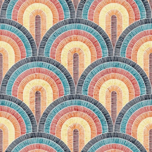 Livelynine Papel Pintado Pared Geometrico Multicolor 44.5CMx7M Papel Pintado Autoadhesivo Pared Dormitorio Baño Dibujos Fotomural Abstracto Azul Rojo Vinilos para Muebles Decorativos Bohemio Armario