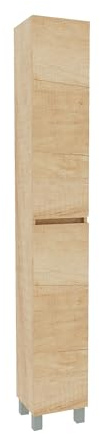 Baikal Columna de Baño, Estanterias. Armario de Baño, Armario Alto. Mueble Auxiliar. Entrega en Kit. Cerrada 27 x 181 cm Nature