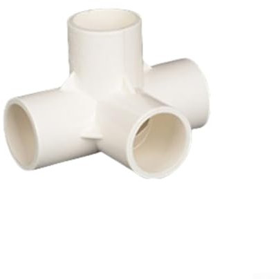 Connettori per raccordi per tubi in PVC a 4 vie, giunti a T con uscita laterale, componenti idraulici per mobili bianchi per progetti fai da te telai per edifici interni ed esterni