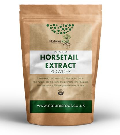 Nature's Root - Estratto di equiseto in polvere 10:1 – Integratore di silice naturale di Nature's Root – Premium Horse Tail Herb – Polvere botanica ricca di silicio, per frullati e tè, vegano, puro