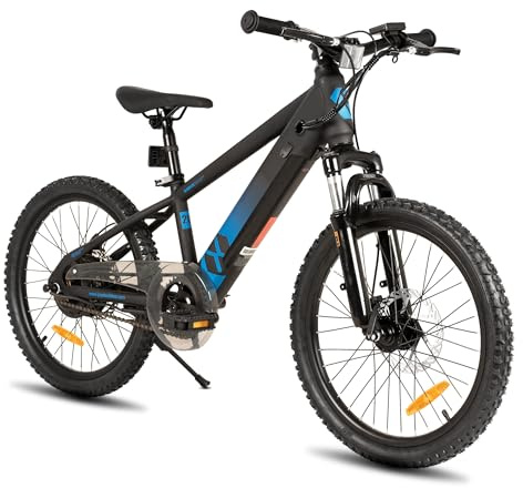 JOYSTAR 20 Zoll Elektrofahrrad für Kinder und Jugendliche ab 7 Jahren mit 250W bürstenlosem Motor, 15 Meilen 15MPH Elektro-Mountainbike mit abnehmbarem Akku, schwarz