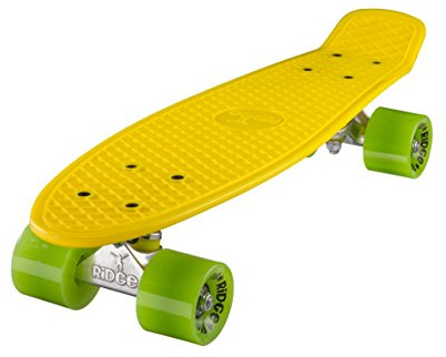 Ridge Retro 22 - Skateboard, Color Amarillo y Verde, 55 cm (22'')