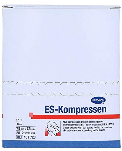 ES-KOMPRESSEN steril 7,5x7,5 cm 8fach 25X2 St