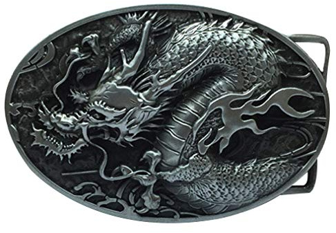 LKMY Chinese Dragon 3D Belt Buckle,Mythical Themed Authentic Dragon Designs (dragon01), Buckle:Approx 3.5inch X 2.4inch.