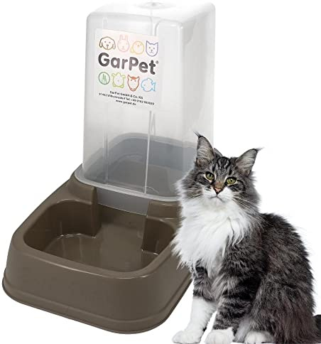 GarPet 3,7 L Automatischer Futterspender Wasserspender 2in1 Futterautomat Wasserautomat für Hunde Katzen Wasser und Futter Automat Spender Napf