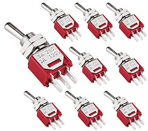 CLDIY - Interruttore a levetta ON/ON, 2 posizioni, 3 pin, SPDT Mini Micro AC 250 V, 1,5 A, 120 V, 3 A, 10 pezzi