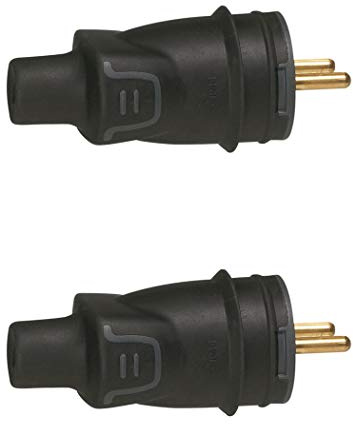 Legrand LEG50445 - 2-poliger Stecker mit Erde - Schraubklemmen rechts - 16A IK 08 IP 44 - schwarz - 050445, schwarz