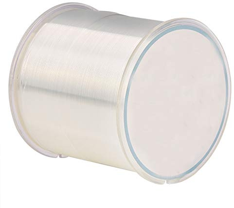 Fiskelina, 500 m klar nylon osynlig tråd, stark fisketråd för hängande prydnader, smyckestillverkning, sy hobby och hantverk (dia:0,165 mm)