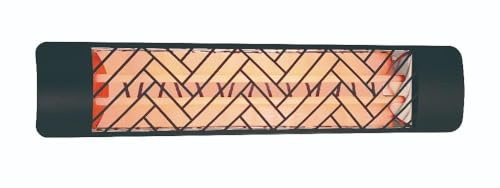 Eurofase Heating 5000 Watt Electric Infrared Dual Element Heater-277 Voltage-Black Finish-Chevron Decorative Fascia