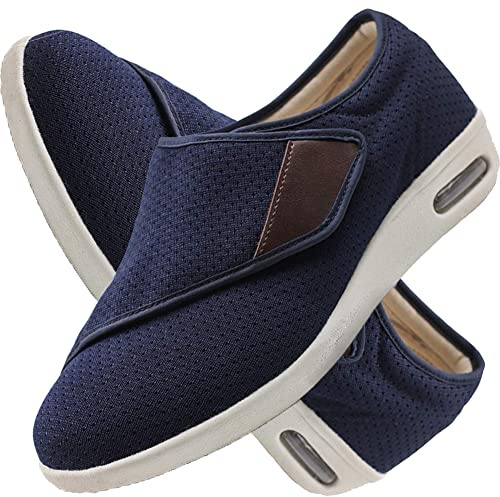 Aocase Cuscino d'Aria per Scarpe da Diabete Mens Largamente Diabetico Ortapedico Scarpe da Riabilitazione Extra Larghe e Leggere Traspiranti per la Salute, Comoda,Blu,40.5 EU
