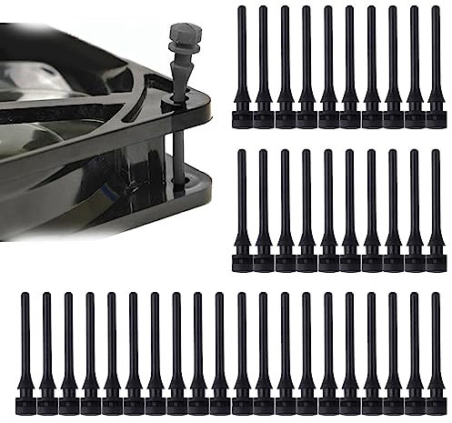 QEEROYO Gummi Lüfter Halterungen, 40 Stück Silikon Gummistifte, Anti Vibrations Gummi Befestigung für Computer