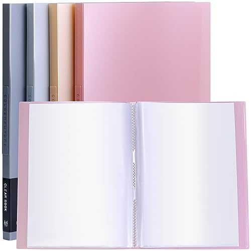 Raccoglitore con maniche in plastica, libro di presentazioni a 20 tasche con protezioni per fogli, display 40 pagine di carta 22 x 30 cm, cartella per opere d'arte (grigio chiaro)