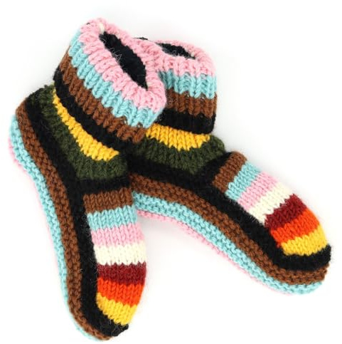 LOUDelephant Calcetines de lana tejidos a mano, unisex, para mujer, talla 4-8, Rayas Progress Rainbow, Taille unique