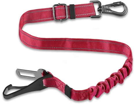 EXTFANS 3-in-1 Hunde Sicherheitsgurt für Auto – Einstellbarer Hundegurt Sicherheitsgeschirr mit Nachtsichtfunktion, 2156N Zugfestigkeit & Energieabsorption, Universalstecker & Verriegelungsbefestigung