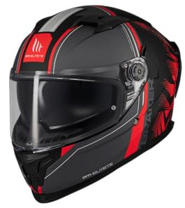 MT Helmets Braker SV, Casco Moto Integral Deportivo, Visor Solar Retráctil, Pantalla de Extracción Rápida Patentada, Spoiler Aerodinámico y Preparado Intercomunicador UCS, Homologado ECE 22.06 & DOT