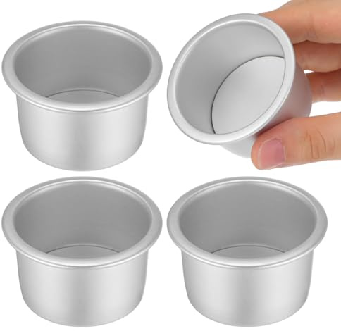 VICASKY Round Cake Tins with Removable Bottom 4 Pcs Mini Cake Tins for Baking Cheesecakes Chiffon Cakes and Other Desserts Small Pans for Daily Baking Family Dinners and Gatherings