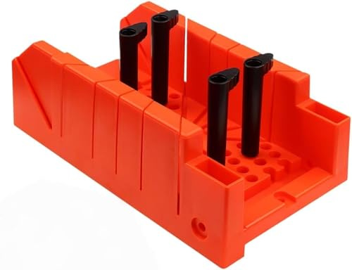 Caja de Ingletes Resistente con Fondo de Plástico Engrosado, Ingletadora Manual, Incluye una Guía de Sierra con ángulos de 90°/45°/22,5° Claramente Marcados, para Cortadores de Carpintería