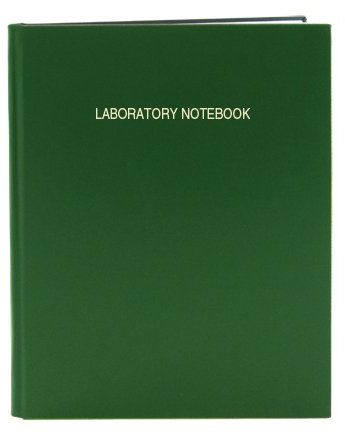 BookFactory Laboratoriebok – 48 sidor (0,6 cm rutnätsformat), 22,5 x 28,5 cm, lock, hardbound styv labbanteckningsbok sydd