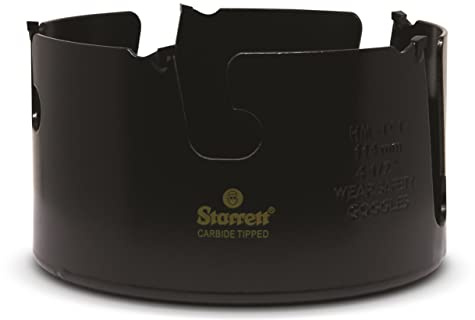 Starrett Tungsten Carbide Tipped Holesaw - MPH0412 Multi Purpose Cut TCT Hole Saw Cutter - For Wood MDF Plastics Ceramic Wall Tiles - 114 mm,Black,Yellow