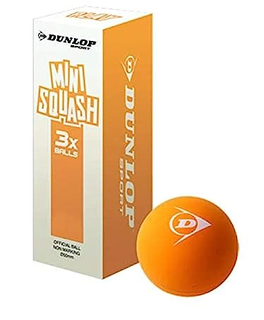 Dunlop Sports Mini Squash Ball, Orange, 3-Ball Pack