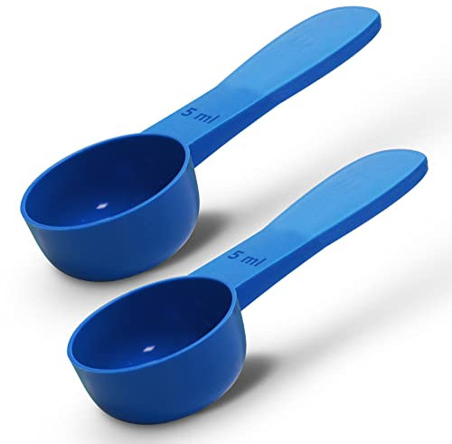 2pc Kit, RE-GEN 5ml Reusable Short Handle Plastic Measuring Spoon Scoops Dosing Spoons | Ideal for Liquids, Powders, Granules, Home, Kitchen, Catering, Healthcare, Fitness
