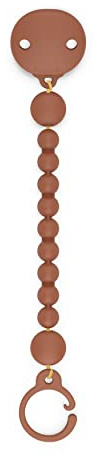 Suavinex Color Essence Silicone Baby Pacifier Clip, Single Piece 100% Soft Silicone Chain, Baby Accessories, Baby Essentials, Designed in Spain, Sunset Orange