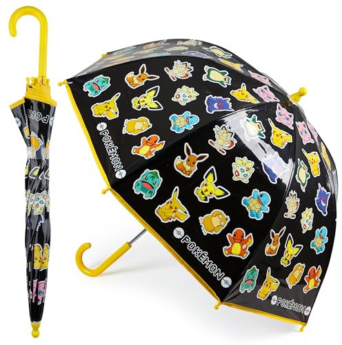 Pokemon Stockschirm Kinder Regenschirm Junge und Mädchen - Ausziehbar, Winddicht, Leicht und Lustig - Geschenke für Jungs
