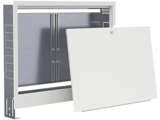 Keller Verteilerschrank Unterputz Verteilerkasten für Fußbodenheizung 10 Schaltkreise Kreise | Platz für Elektroleisten | 840 x 575-665 x 110-175 | 10 - Heizkreise