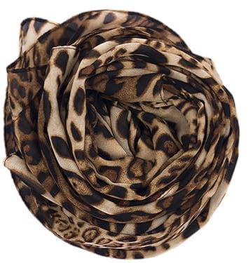 Vikodah Womens Silky Neck Scarf Chiffon Scarves Soft Smooth Satin Bandana Shawl Large, Leopard-62 * 28, One Size