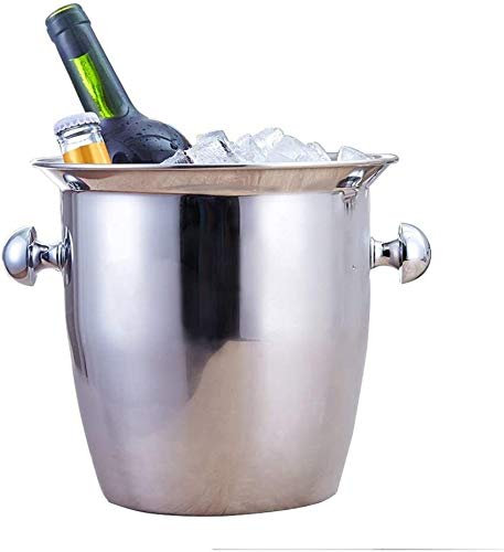 Secchiello per il ghiaccio ad alto valore nominale, Secchiello per vino in acciaio inossidabile, Maniglia per il trasporto Secchiello per champagne Raffreddatore per vino Raffreddatore per bottiglie