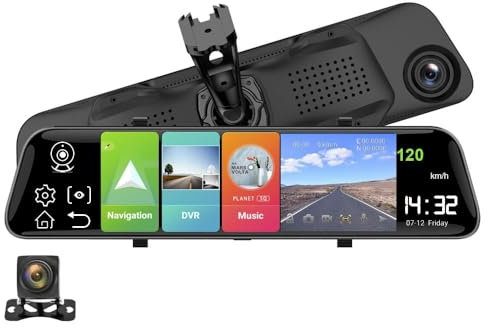 HGDO12 4G Auto DVR 3-i-1 Android GPS NAVI bil FHD 1080P backspegel instrumentkamera körning videoinspelare instrumentkamera (F31, 128G1)