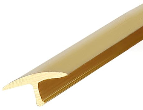 Bande de revêtement de sol en laiton - Protection de bord décorative en métal pour seuils de porte, tapis à planches de vinyle, bois à carrelage, longueur 1 m (taille : 2,5 cm x 1,1 cm)