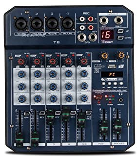 Equipos para DJ Procesador de tarjeta de sonido de 6 canales Interfaz de controlador de sonido 16DSP for transmisión de grabación de PC Controlador de sonido