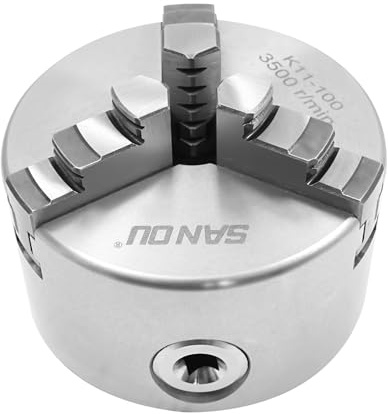 JJsdwin Mandrino girevole autocentrante, set di mandrino girevole a 3 ganasce con chiave a molla, tornio per macchine utensili e macchine utensili CNC