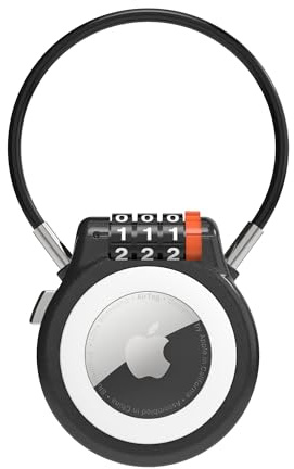 UP Security Soporte para AirTag con cerradura de combinación, compatible con Apple AirTag, funda de metal antirrobo para rastreador GPS para equipaje, maleta, mochila, taquilla, caja fuerte de viaje