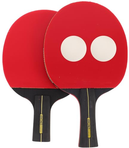 ROMISBABA Set de Raquetas de Tenis de Mesa para 2 Palas de Madera con Mango Largo y Corto 3 Balones Incluidas Agarre Cómodo para Entrenamiento Escolar y Juegos en Interiores y