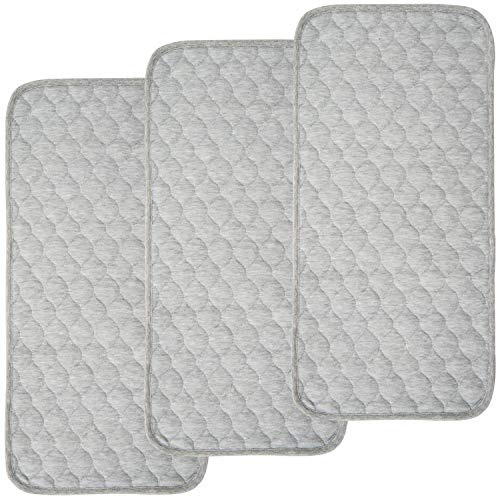 BlueSnail Quilted Thicker Waterproof Changing Pad Liners 3 Count(Gray 13” x 27”)