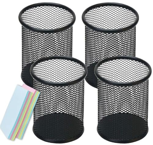 Qualsen 4 Stück Schreibtisch Stiftebox Organizer Schwarz