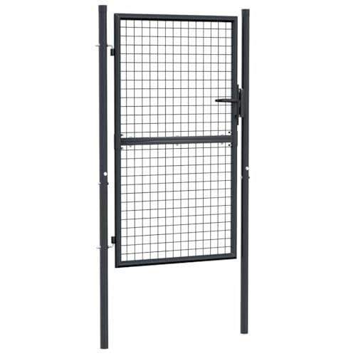 vidaXL Mesh Garden Gate Galvanised Steel 39.4x59.1 Grey