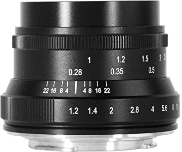 7artisans 35 mm f1.2 Mark II APS-C större bländare Prime-objektiv kompatibel med Canon Eos-M1 Eos-M2 Eos-M3 M5 M6 M10 M50 (ny version)