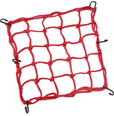 A ABSOPRO Motocicletta Scooter Carico Bagaglio Rete Merce Rete 30x30cm Rosso