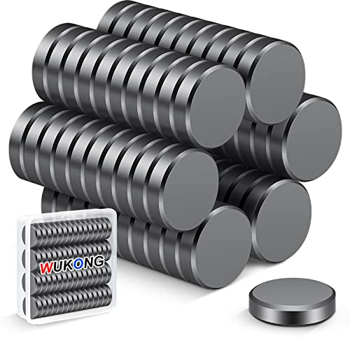 Wukong 60 Pezzi Calamite Potenti, 18x5mm Magneti per Lavagna Magnetica, Nero Calamite Piccole Rotonde per Bacheca, Frigorifero, Ufficio