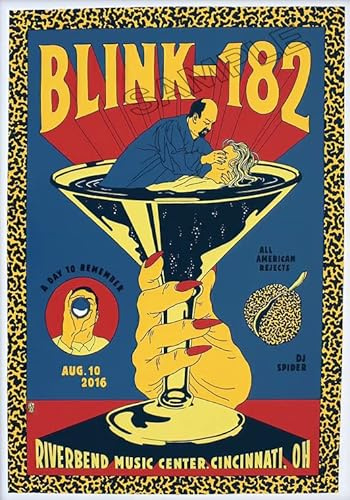 Blink-182 Poster: Vintage American Punk Rock Band Pop-punk Wall Art for Bedroom/Classroom