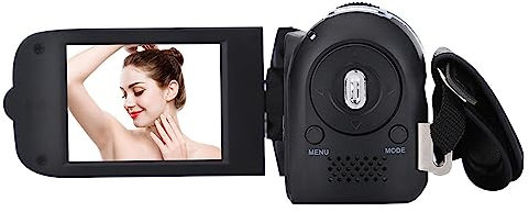 Videocámara Digital, Cámara DV de Rotación Full HD 16X, Mini Cámara de Vídeo para Niños, Cámara de Vídeo Portátil Vintage, Cámara de Vídeo Profesional para Fiesta en Casa, (Black)